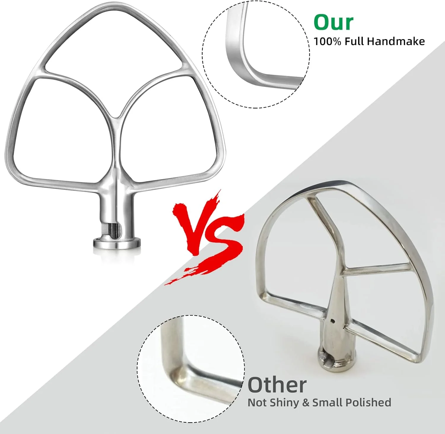 Gdrtwwh Stainless Steel Flat Beater Attachment for KitchenAid 4.5