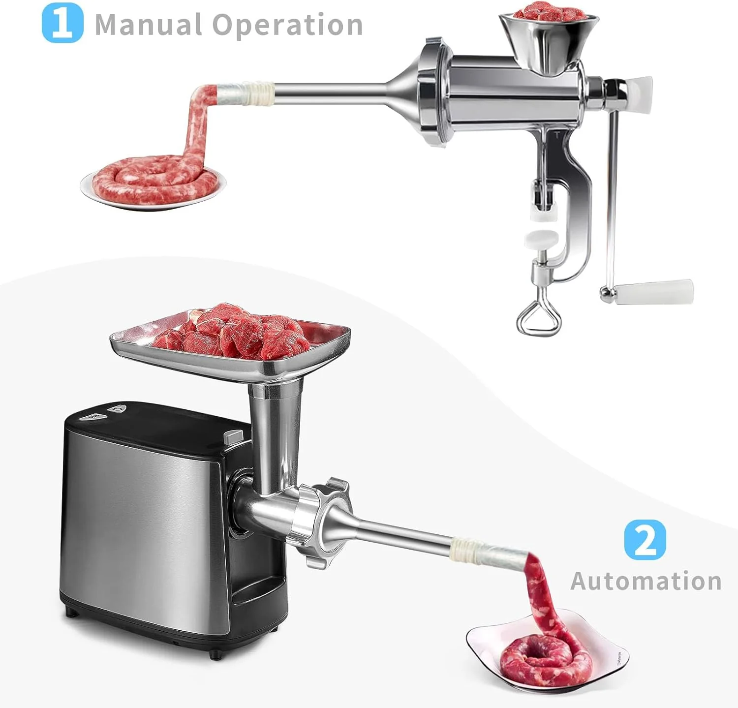 Gdrtwwh Sausage Stuffer Stuffer Tubes for Meat Grinder Attachment