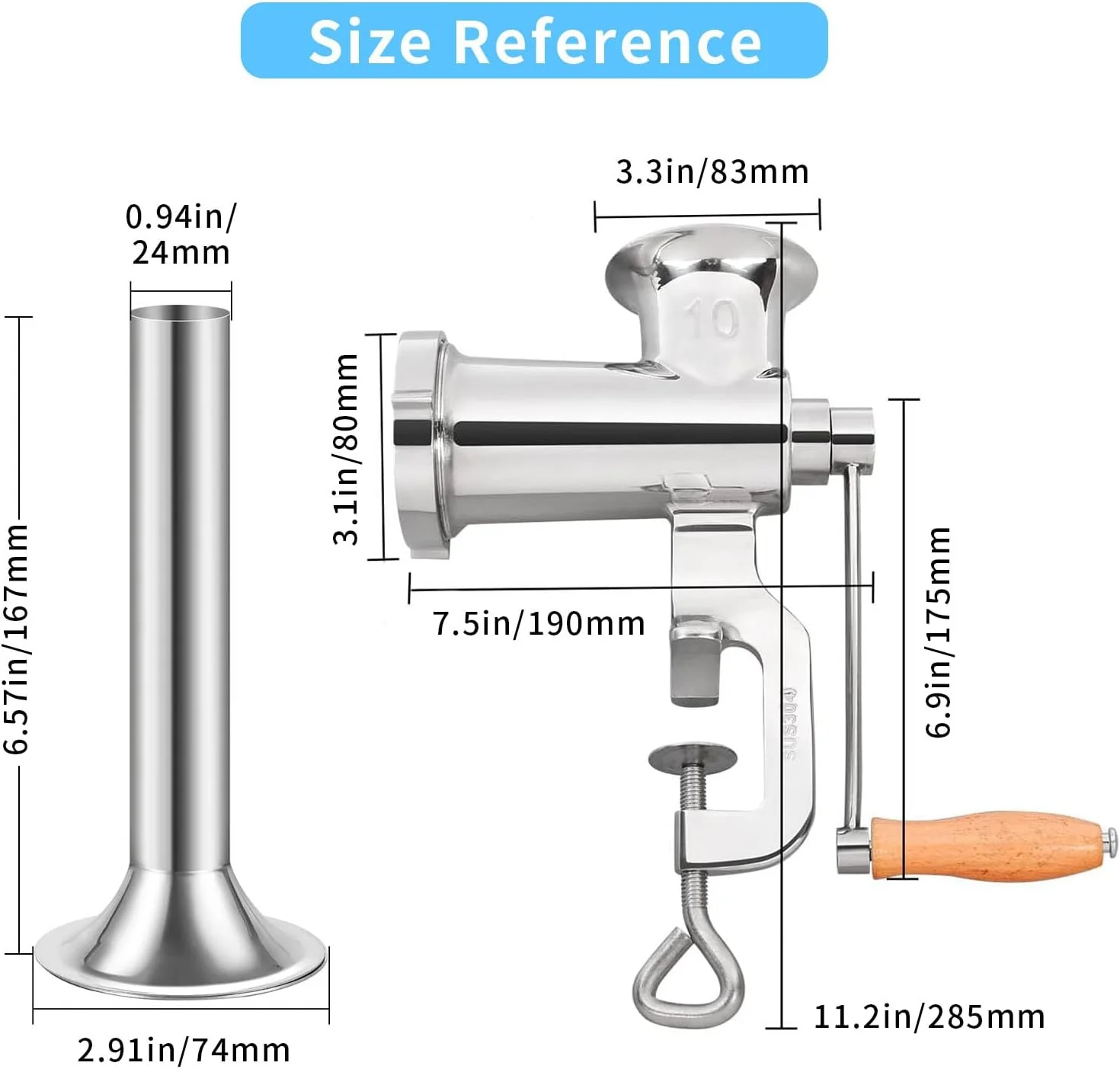 Gdrtwwh Sausage Stuffer Stuffer Tubes for Meat Grinder Attachment