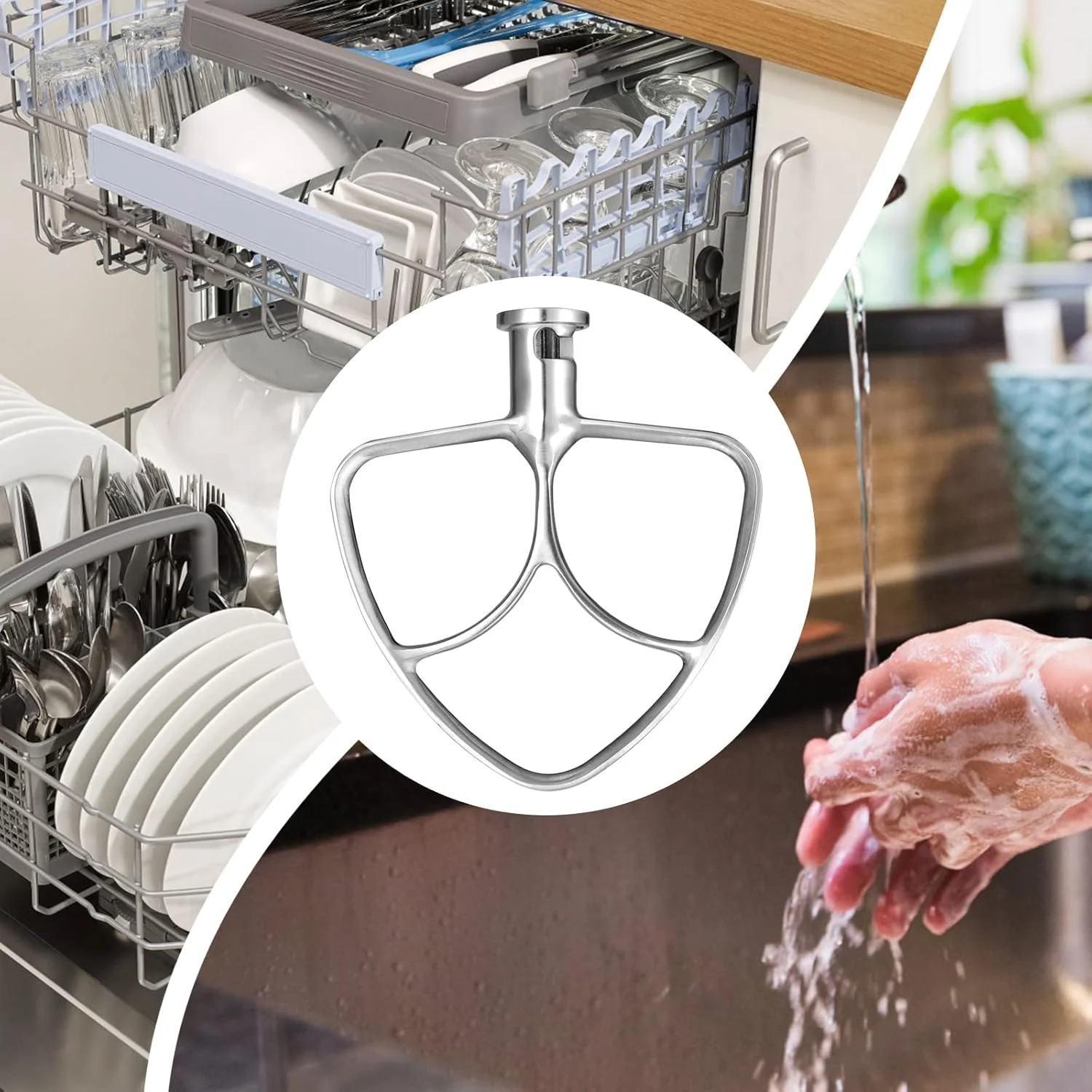 Gdrtwwh Wire Whip Dough Hook Flat Blade for KitchenAid