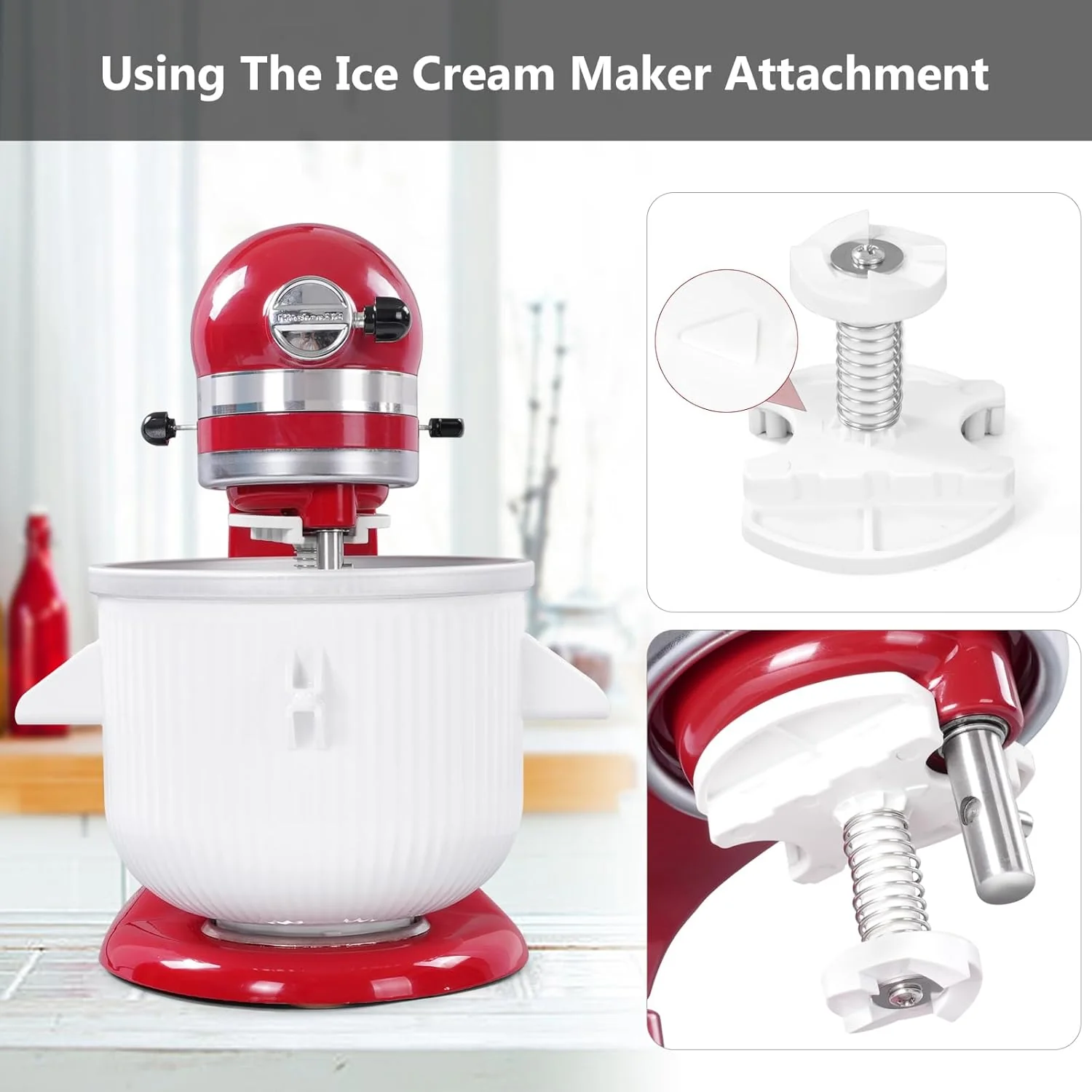 Gdrtwwh Ice Cream Attachment for Kitchenaid Stand Mixer
