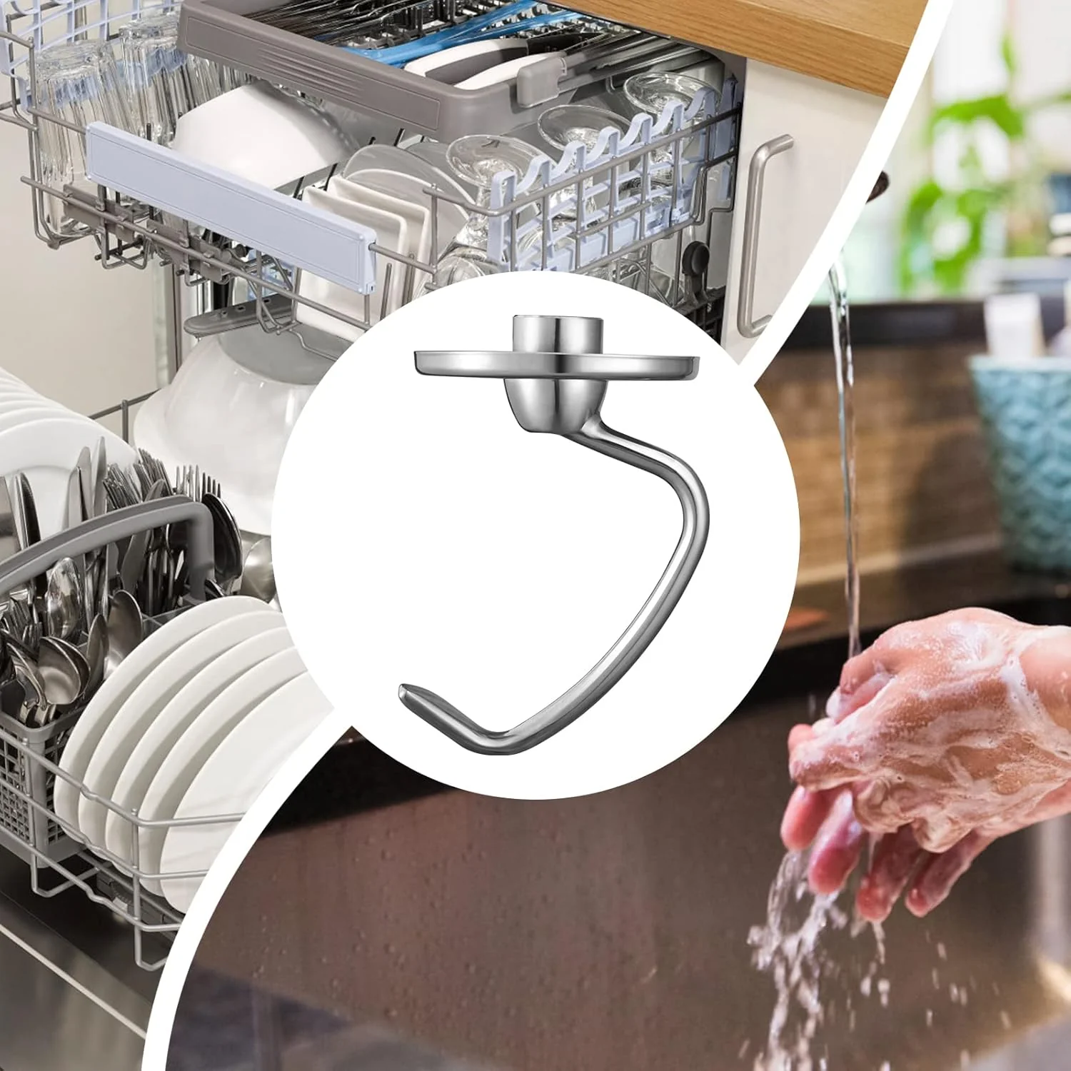 Gdrtwwh Wire Whip Dough Hook Flat Blade for KitchenAid