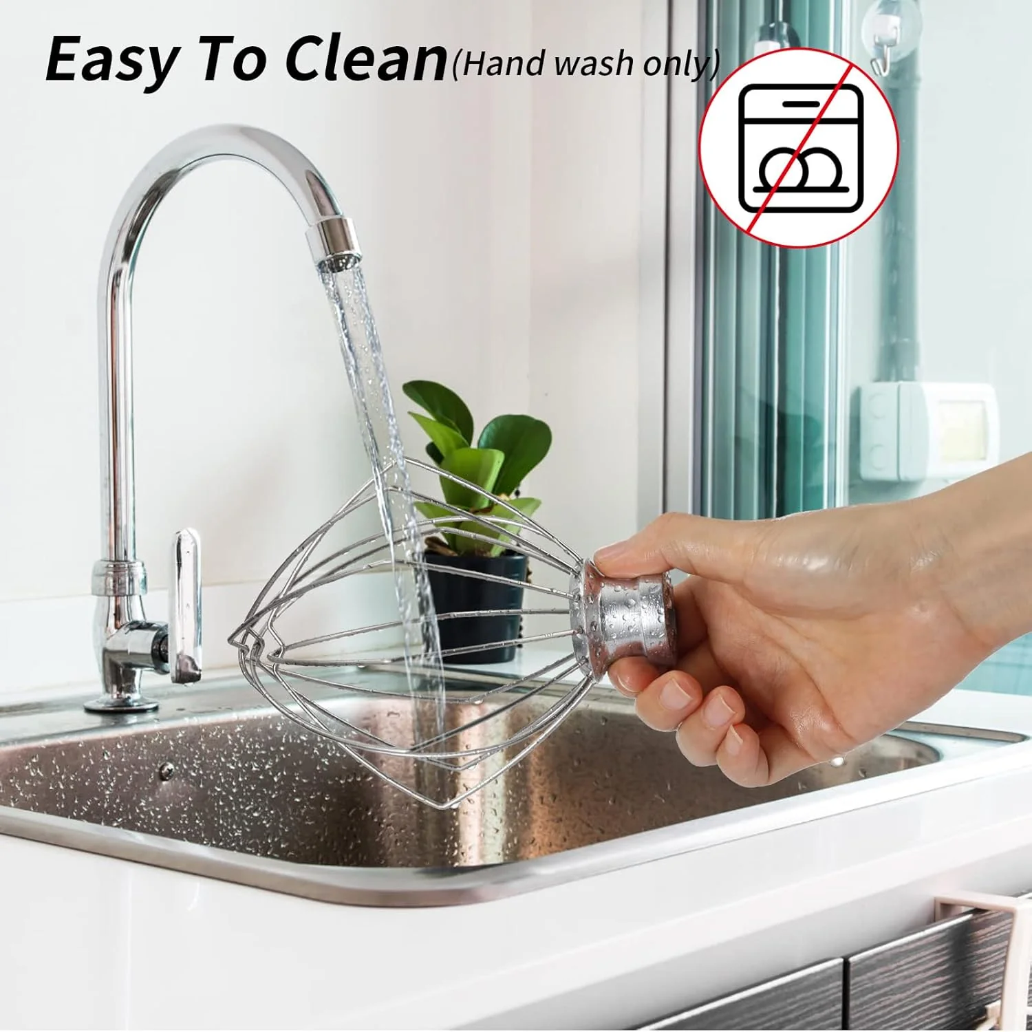 Gdrtwwh Wire Whip Dough Hook Flat Blade for KitchenAid